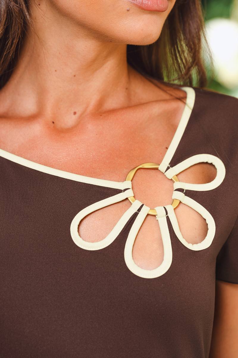 Pressed Petals Brown Top