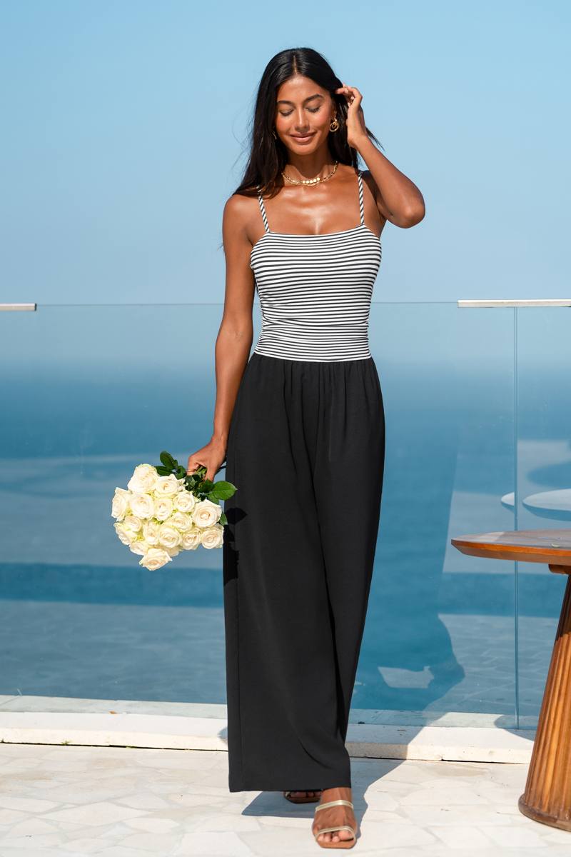Wait & See Striped Shaping Jumpsuit