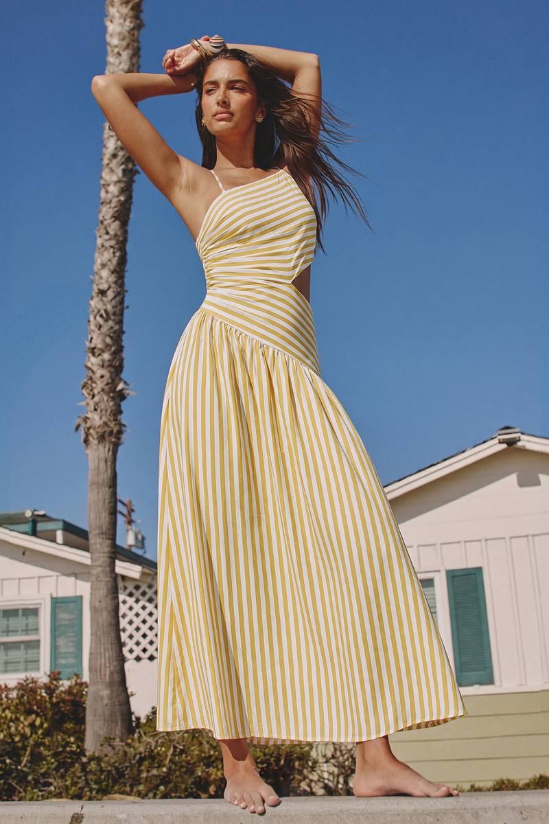 Good as Gold Striped Maxi Dress