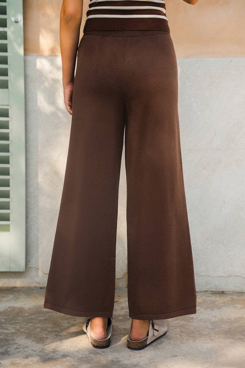 Cozy State of Mind Brown Knit Pants